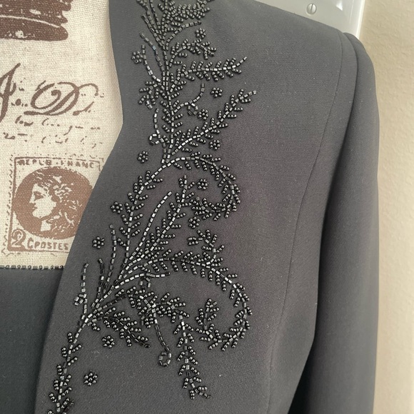 Kasper Black Beaded Evening Blazer 10p - Picture 2 of 5
